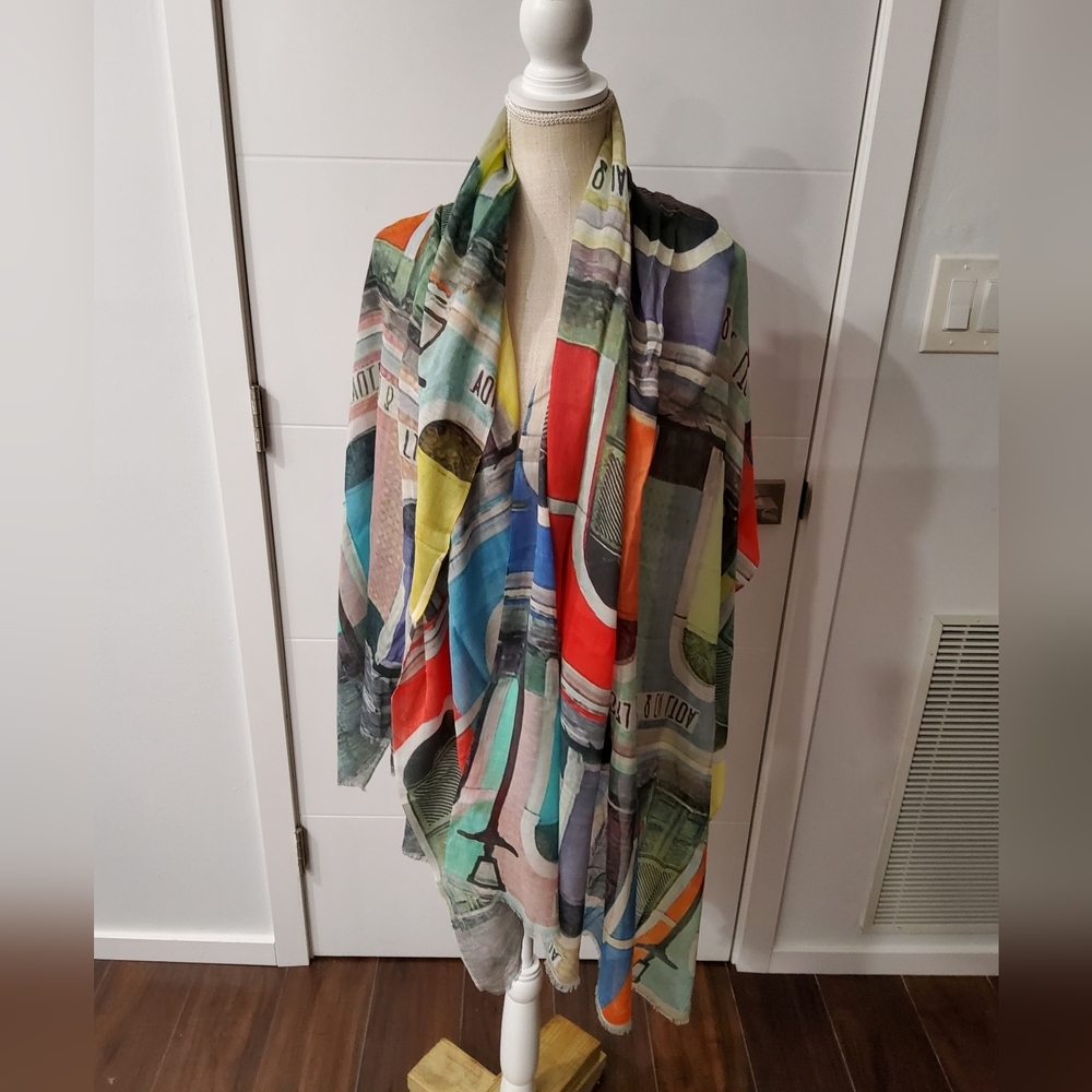 Multicolor Graphic Print Scarf